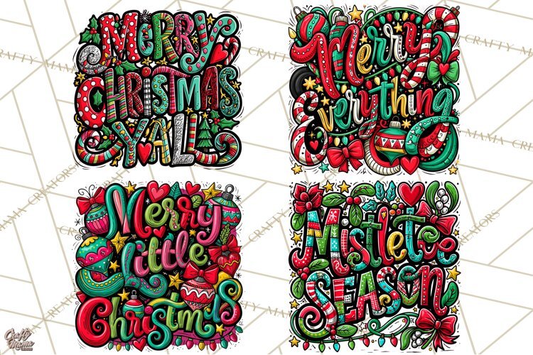 Whimsical Christmas Shirt Graphic PNG Holiday Doodle Quote example image 1