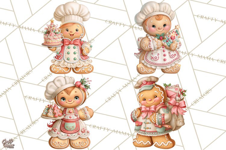 Gingerbread People Clipart, Gingerbread People example image 1