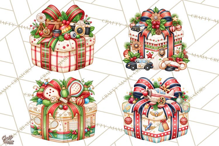 Sports & Occupations Christmas Gifts Clipart example image 1