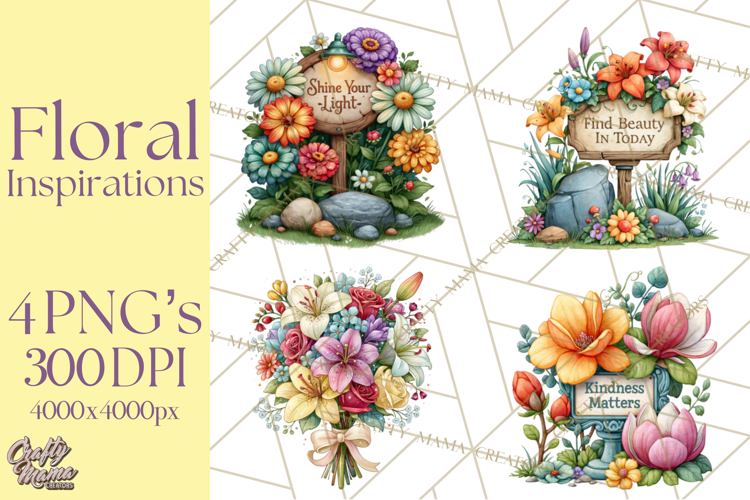 Heartfelt Inspirational Floral PNG Clipart