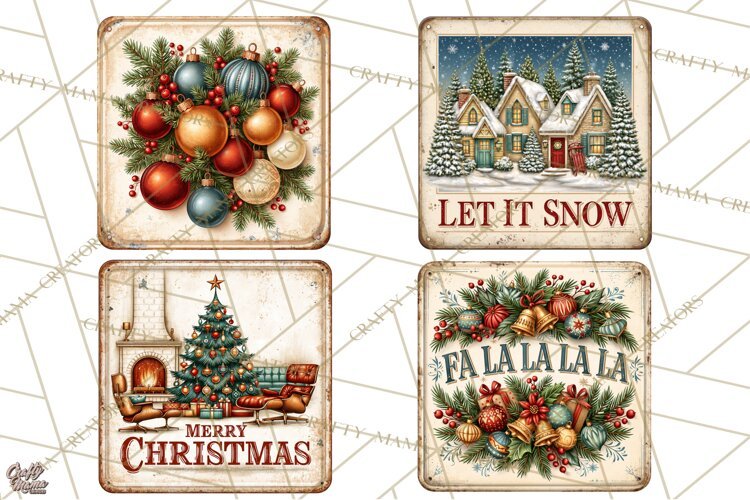 Vintage Mid Century Christmas Signs | Holiday Quotes example image 1