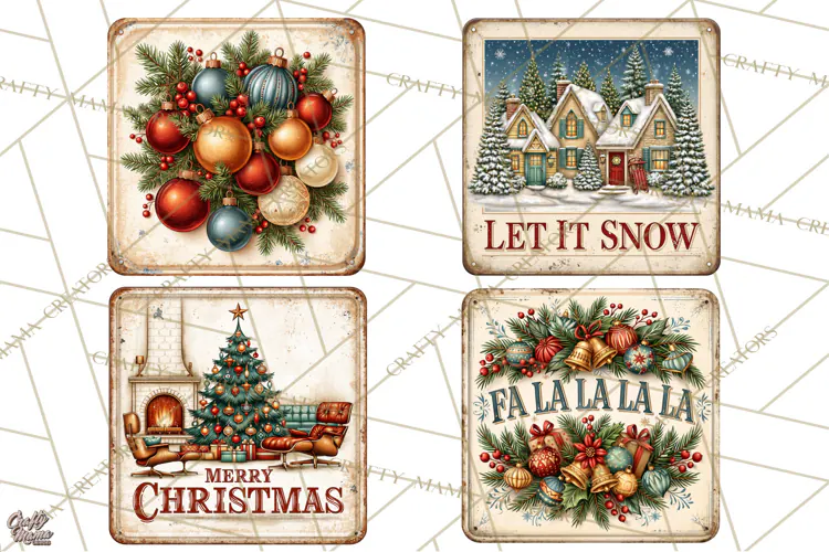 Vintage Mid Century Christmas Signs | Holiday Quotes