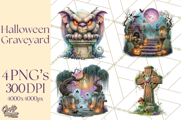 Halloween Graveyard Clipart PNG
