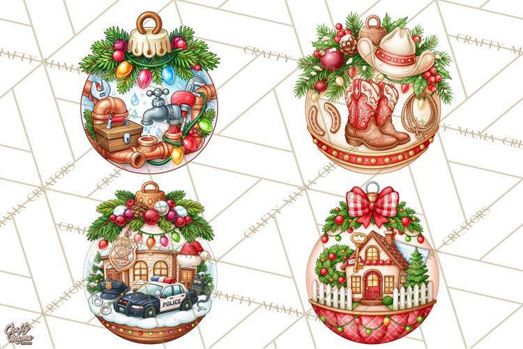Sports Occupation Christmas Ornaments PNG Clipart example image 1