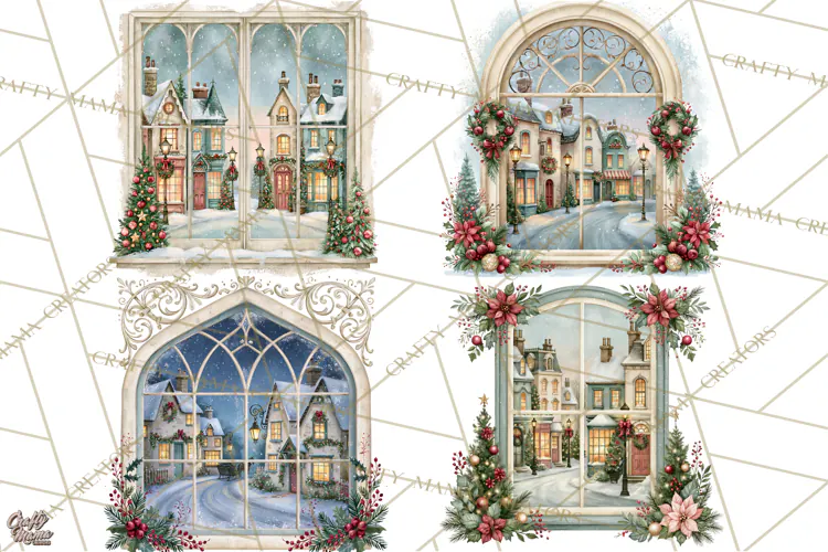 Christmas Through The Window PNG Clipart