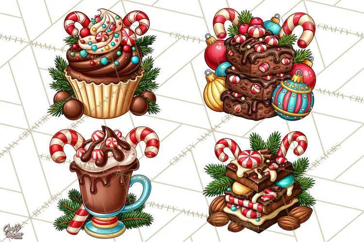 Cocoa Christmas Clipart, Chocolate Coffee Holiday PNG