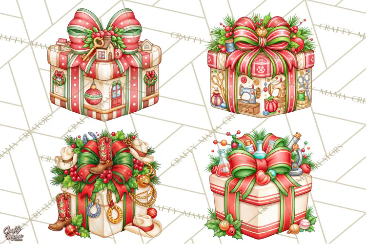 Sports & Occupations Christmas Gifts Clipart