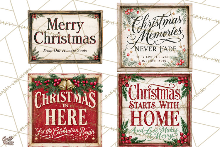 Farmhouse Christmas Signs PNG example image 1