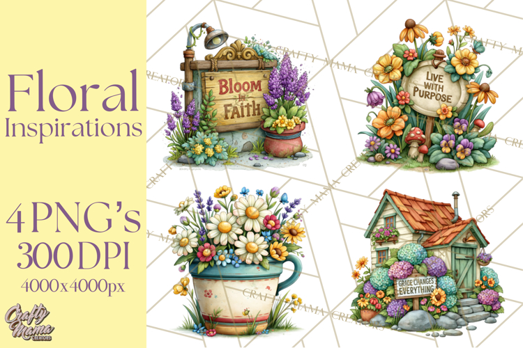 Heartfelt Inspirational Floral PNG Clipart