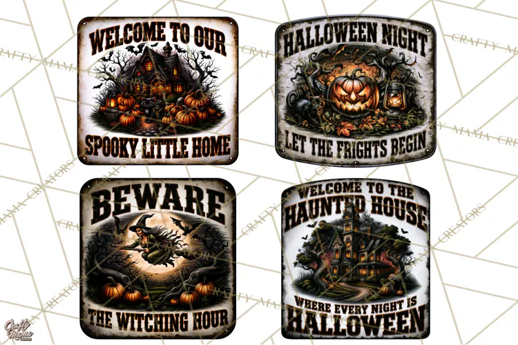 Halloween Metal Signs PNG Clipart | Spooky Season Quotes
