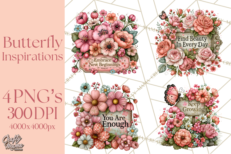 Inspirational Butterfly Sign Clipart PNG