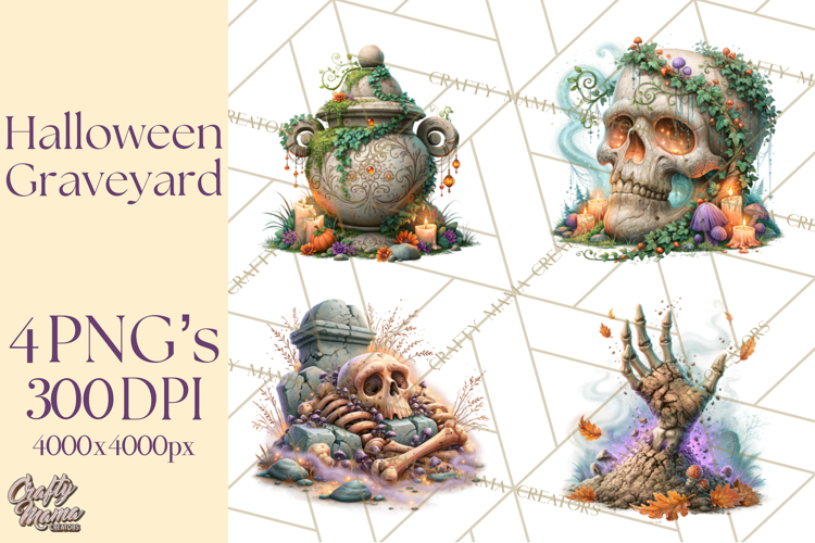 Halloween Graveyard Clipart PNG