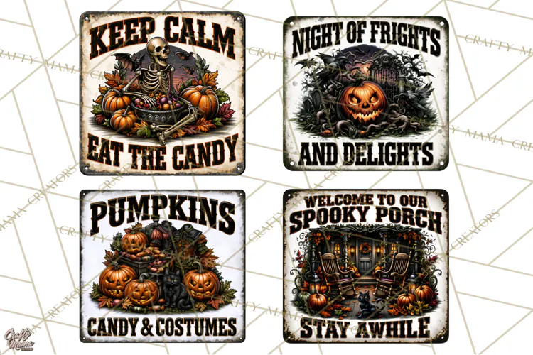 Halloween Metal Signs PNG Clipart | Spooky Season Quotes