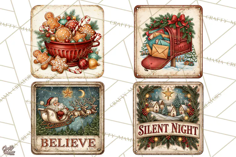 Vintage Mid Century Christmas Signs | Holiday Quotes