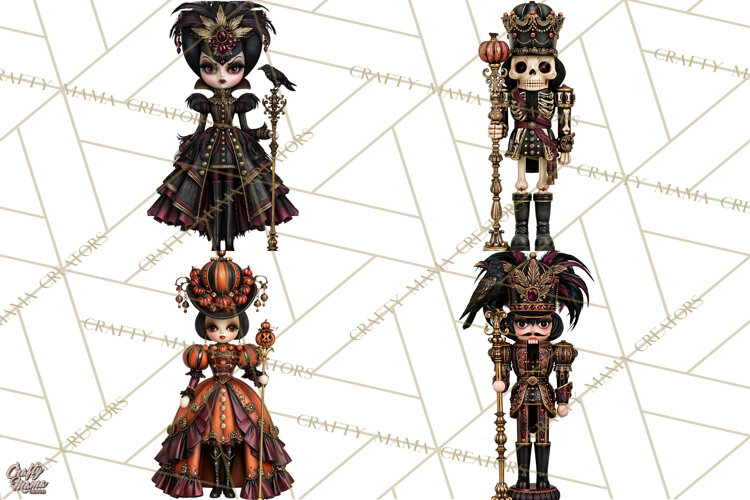 Halloween Nutcracker Clipart PNG, Gothic Nutcracker example image 1