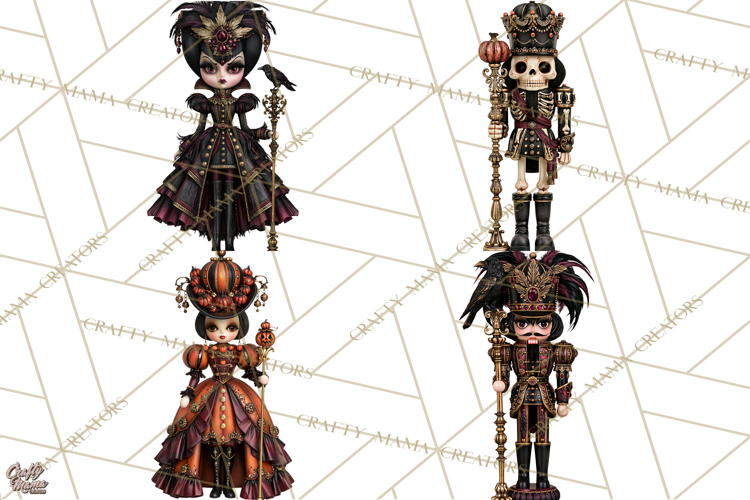 Halloween Nutcracker Clipart PNG, Gothic Nutcracker