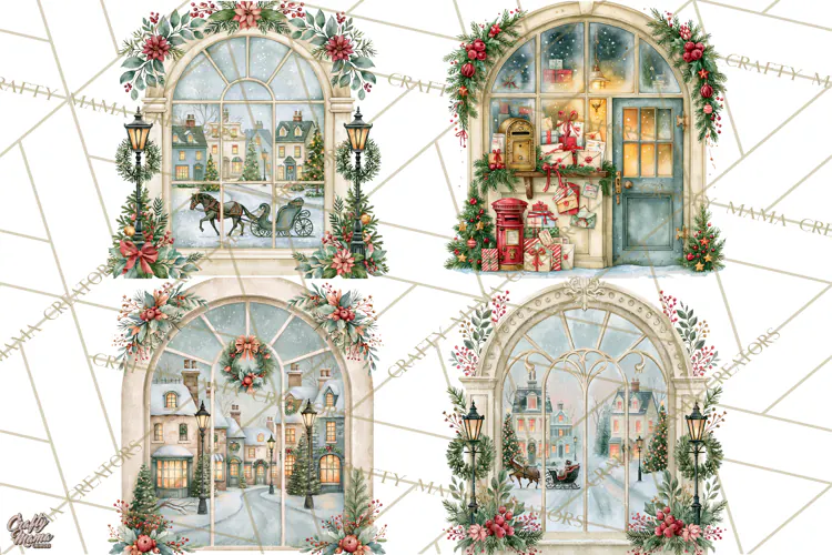 Christmas Through The Window PNG Clipart