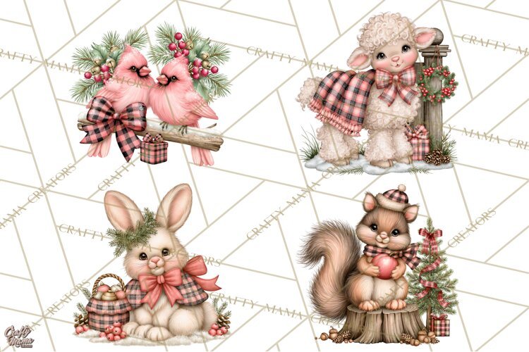 Buffalo Plaid Christmas PNG Clipart example image 1