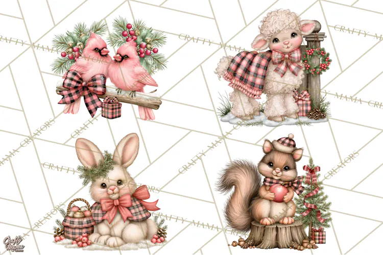 Buffalo Plaid Christmas PNG Clipart
