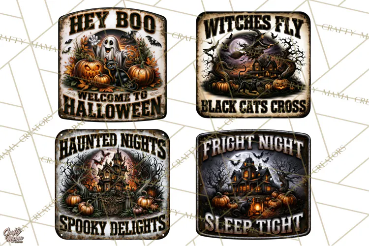 Halloween Metal Signs PNG Clipart | Spooky Season Quotes