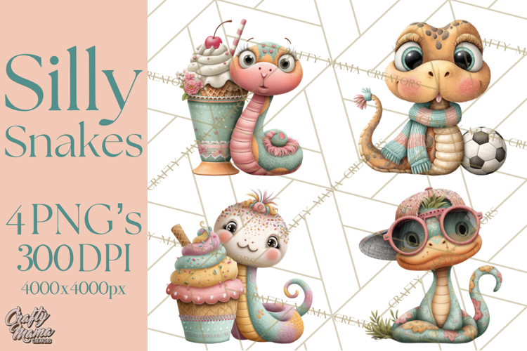 Cute Snake Clipart Pastel Reptile PNG