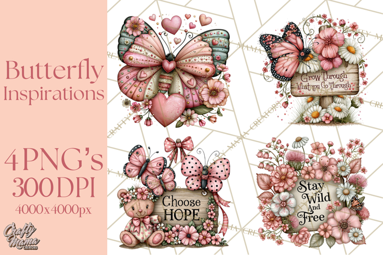 Inspirational Butterfly Sign Clipart PNG