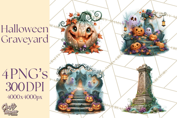 Halloween Graveyard Clipart PNG