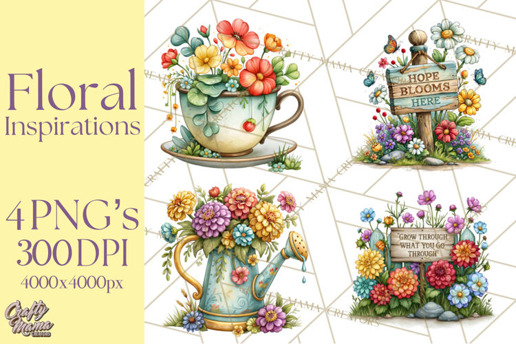 Heartfelt Inspirational Floral PNG Clipart