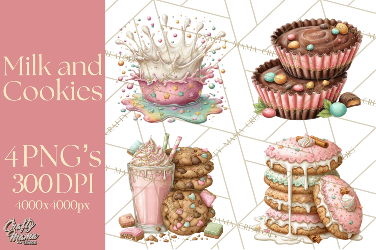 Milk Cookies Candy Chocolate Dessert Clipart PNG