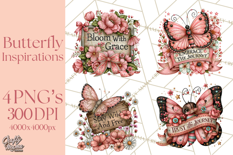 Inspirational Butterfly Sign Clipart PNG