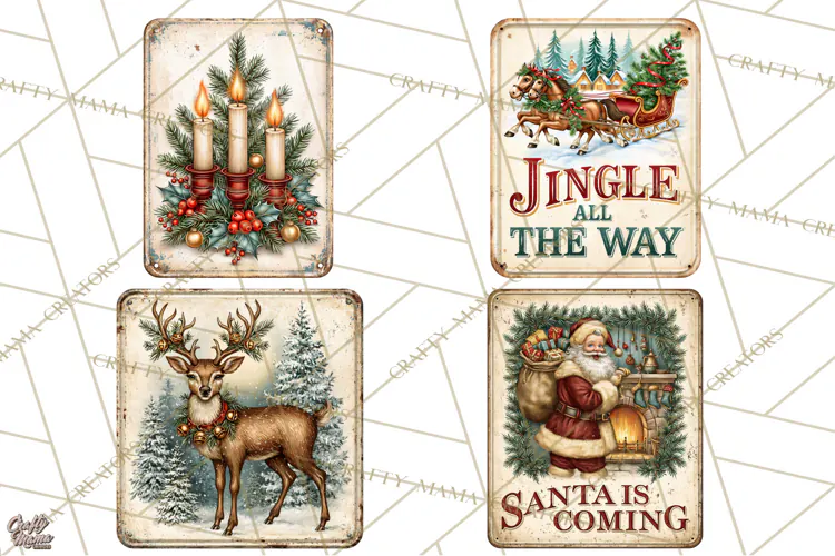 Vintage Mid Century Christmas Signs | Holiday Quotes