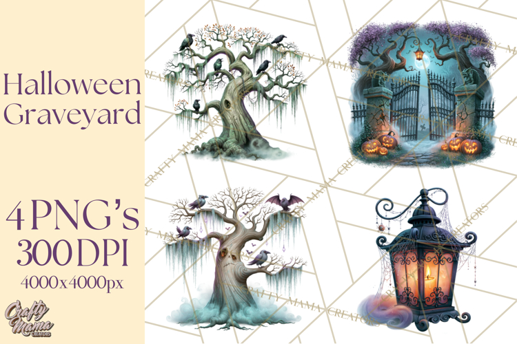 Halloween Graveyard Clipart PNG