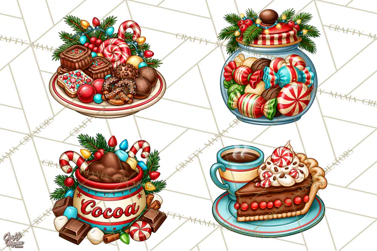 Cocoa Christmas Clipart, Chocolate Coffee Holiday PNG