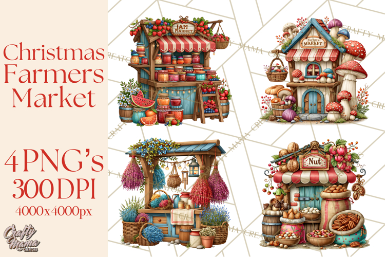 Christmas Farmers Market PNG Illustrations