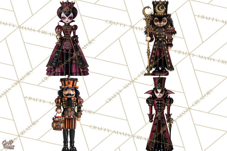 Halloween Nutcracker Clipart PNG, Gothic Nutcracker example image 1