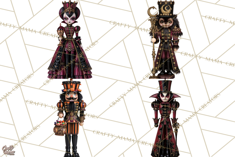 Halloween Nutcracker Clipart PNG, Gothic Nutcracker
