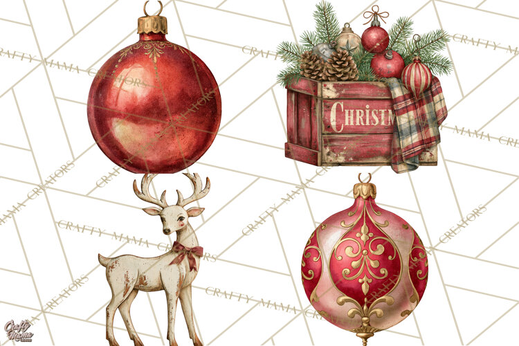 Vintage Farmhouse Christmas Decor PNG example image 1