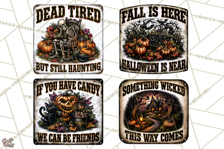 Halloween Metal Signs PNG Clipart | Spooky Season Quotes