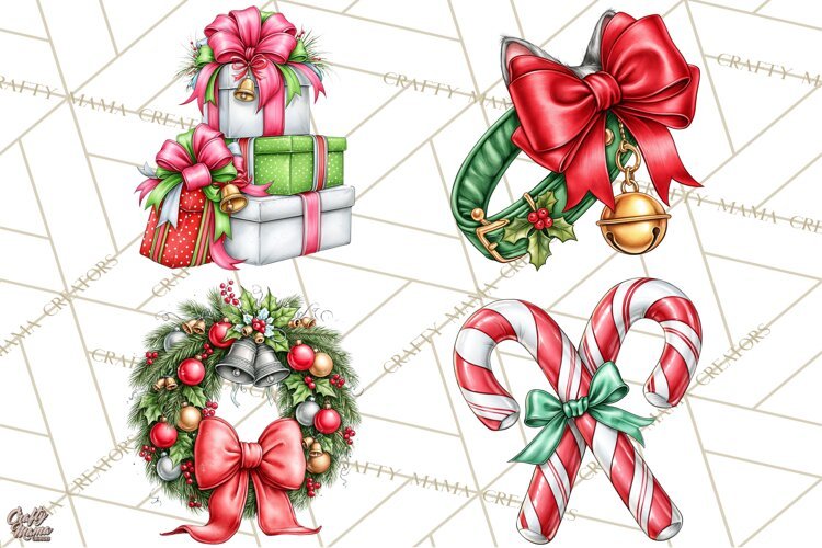 Christmas Cat Clipart PNG, Funny Kitten Christmas example image 1