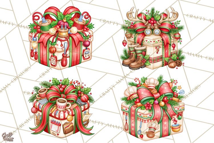 Sports & Occupations Christmas Gifts Clipart example image 1