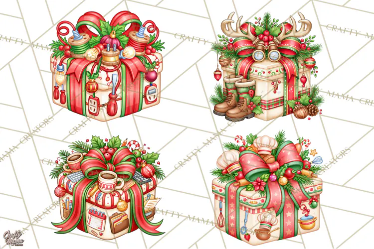 Sports & Occupations Christmas Gifts Clipart