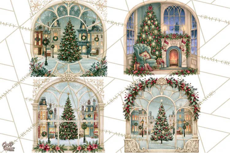 Christmas Through The Window PNG Clipart