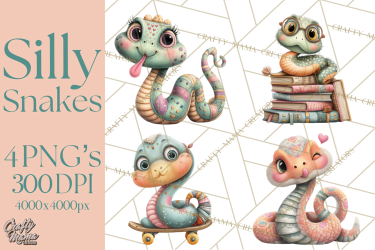 Cute Snake Clipart Pastel Reptile PNG