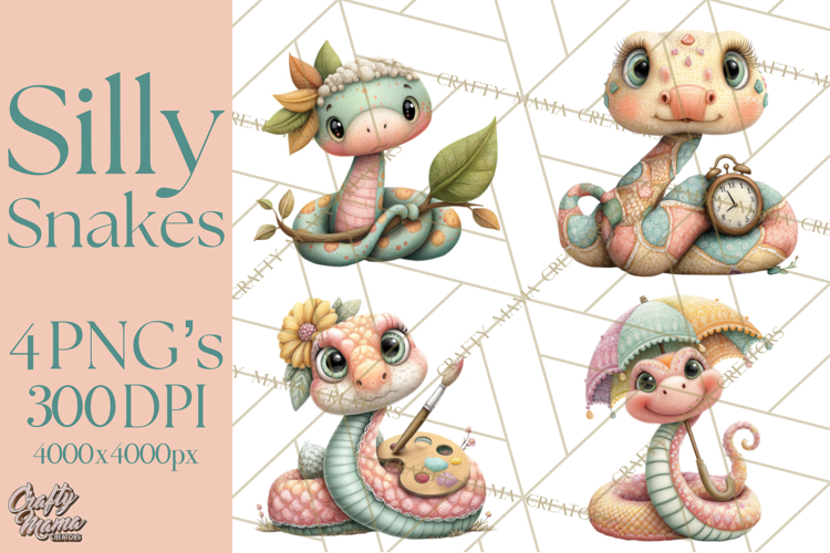 Cute Snake Clipart Pastel Reptile PNG