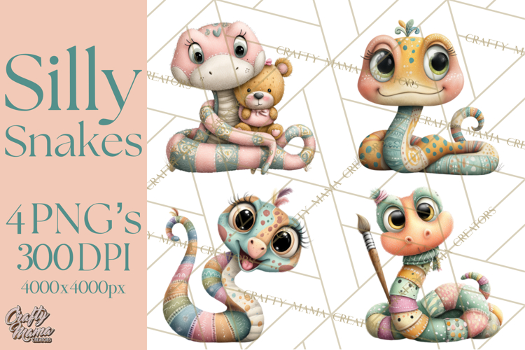 Cute Snake Clipart Pastel Reptile PNG
