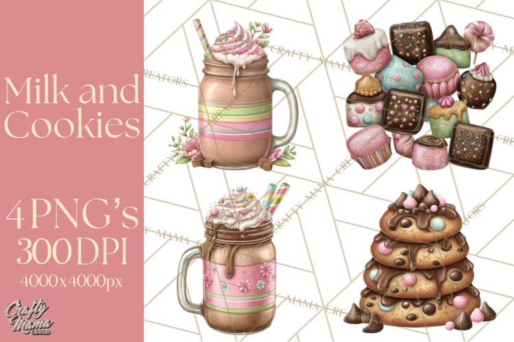 Milk Cookies Candy Chocolate Dessert Clipart PNG