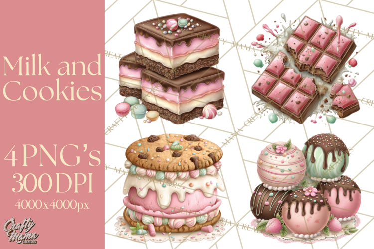 Milk Cookies Candy Chocolate Dessert Clipart PNG