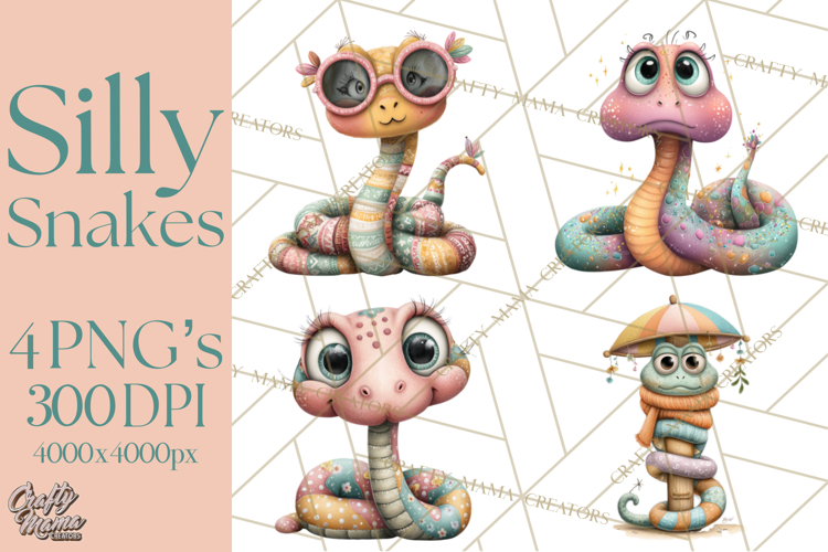 Cute Snake Clipart Pastel Reptile PNG