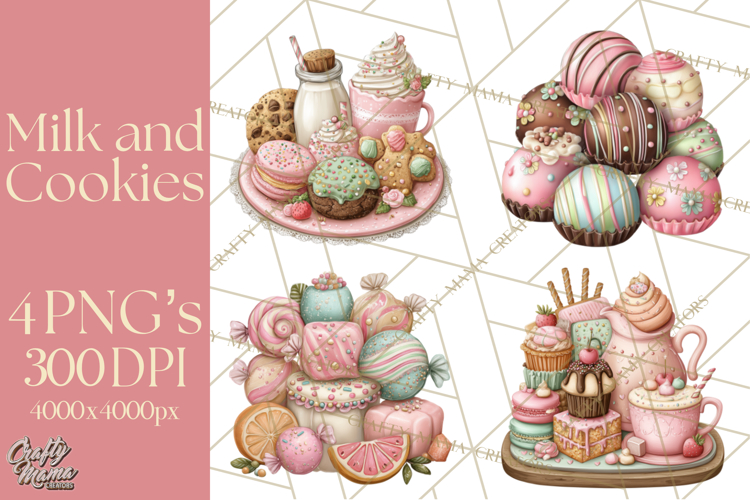 Milk Cookies Candy Chocolate Dessert Clipart PNG