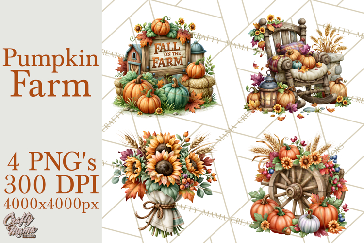 Fall Pumpkin Farm Clipart PNG Autumn Designs